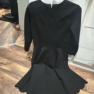 Lulu's Black Scalloped Hem Dress